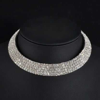 Rhinestone Choker Necklaces Torques Collar Women Statement Jewelry Girl Imitation Pearls Necklace 5 Styles